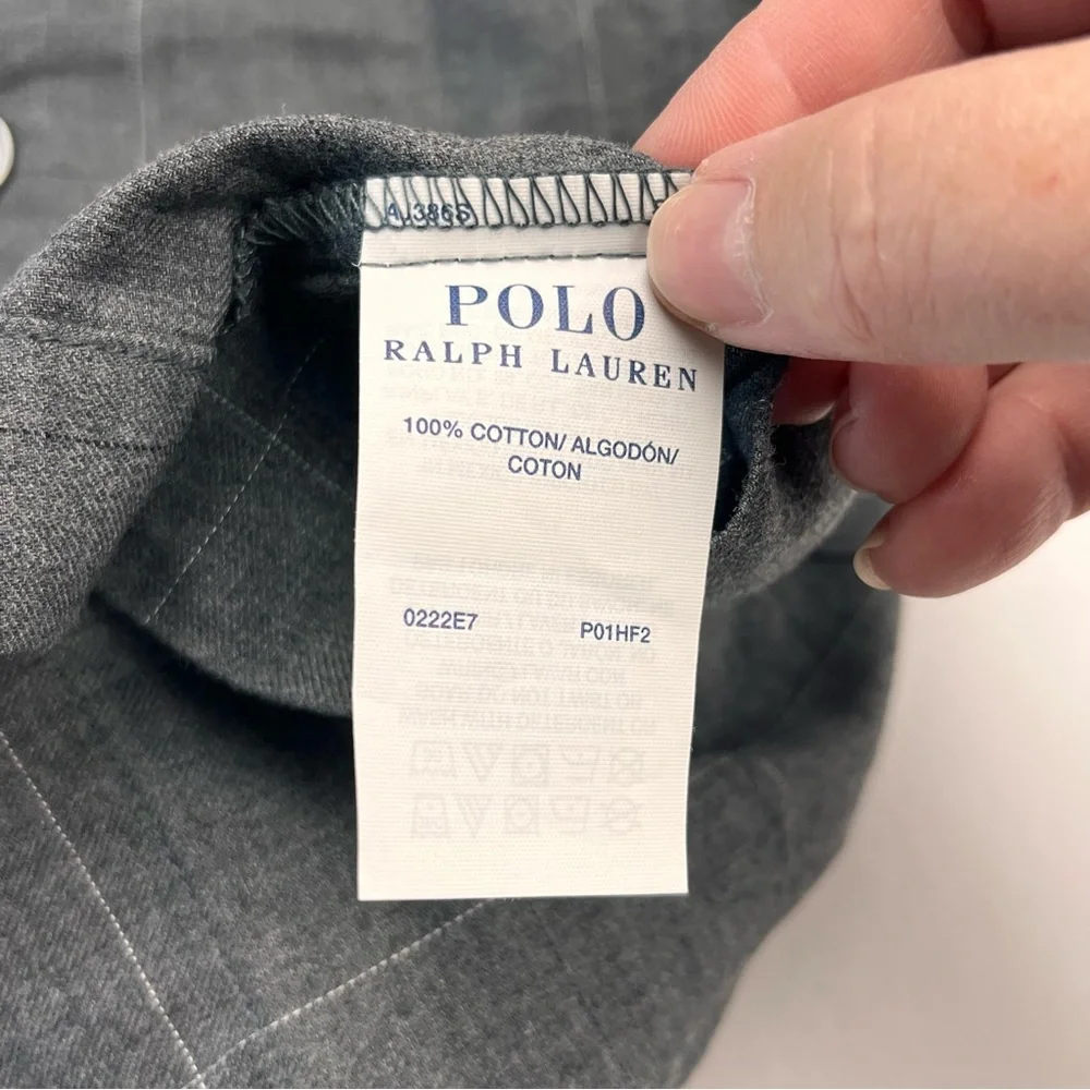 Polo Ralph Lauren Sleepwear Men SZ Medium Grey Gray Sleep Shirt Long‎ Sleeve NEW
